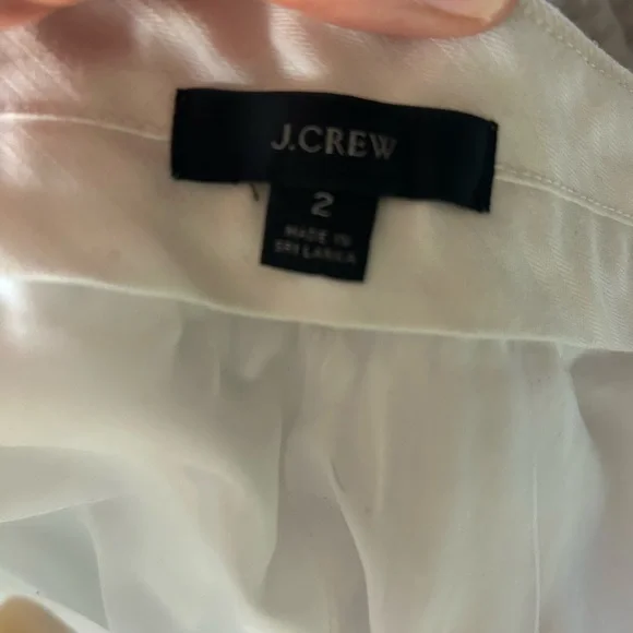 JCrew cropped white linen pants size 2. - Picture 4 of 10